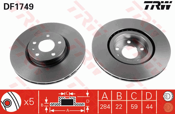 Тормозной диск BREMBO арт. DF1749