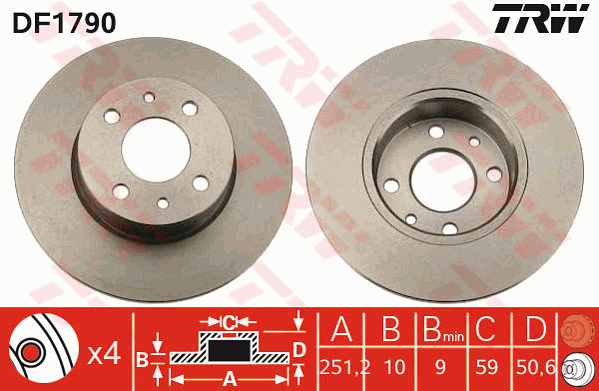 Тормозной диск BOSCH арт. DF1790