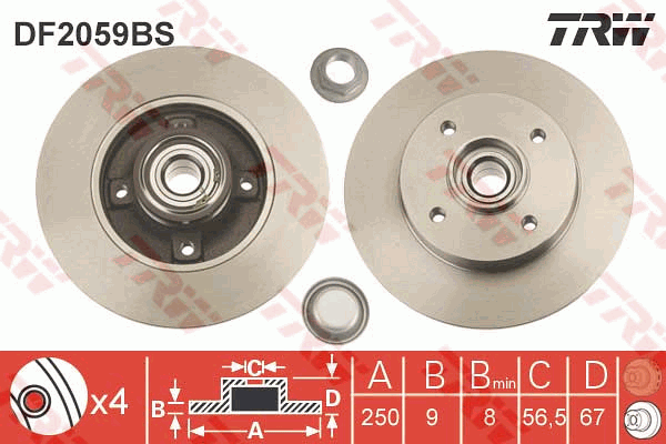 Тормозной диск BOSCH арт. DF2059BS