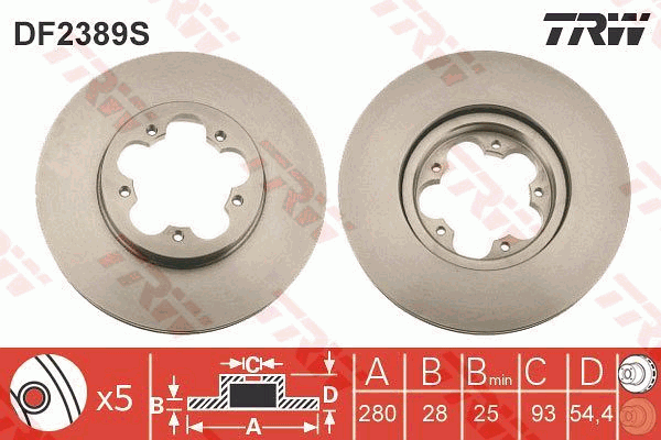 Тормозной диск FERODO арт. DF2389S
