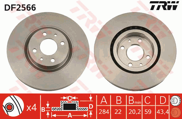 Тормозной диск BOSCH арт. DF2566