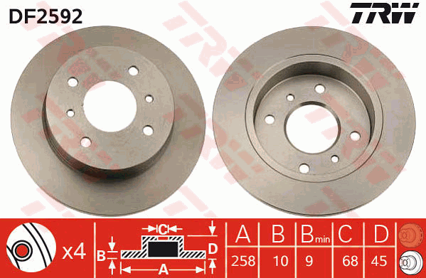 Тормозной диск BREMBO арт. DF2592
