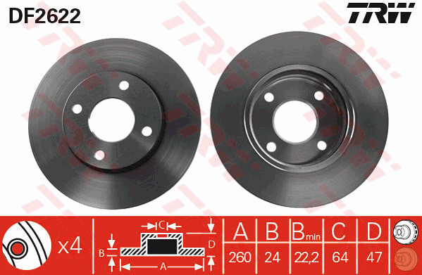 Тормозной диск REMSA арт. DF2622