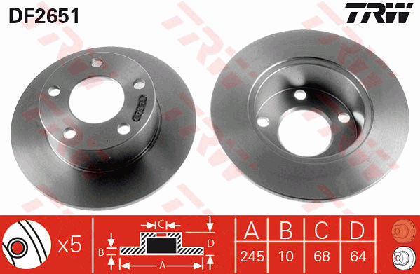 Тормозной диск BREMBO арт. DF2651