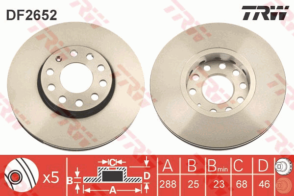 Тормозной диск BOSCH арт. DF2652
