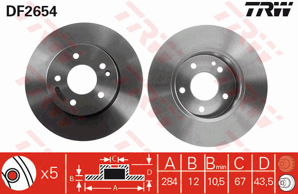 Гальмівний диск BOSCH арт. DF2654