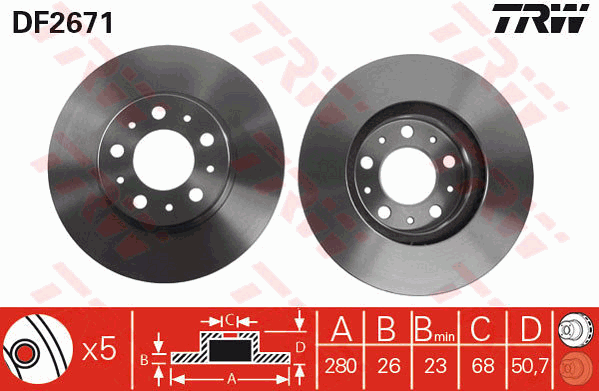 Тормозной диск REMSA арт. DF2671