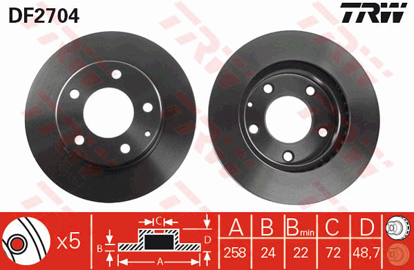 Гальмівний диск BREMBO арт. DF2704