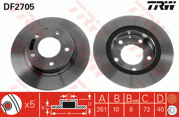 Тормозной диск A.B.S. арт. DF2705