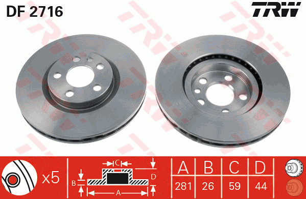 Тормозной диск BREMBO арт. DF2716