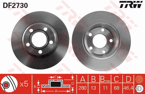 Гальмівний диск BOSCH арт. DF2730