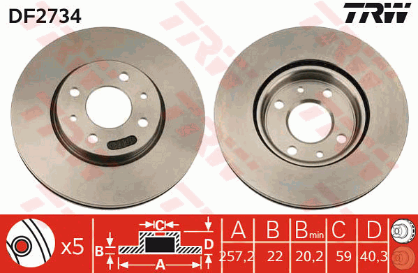Тормозной диск LPR арт. DF2734