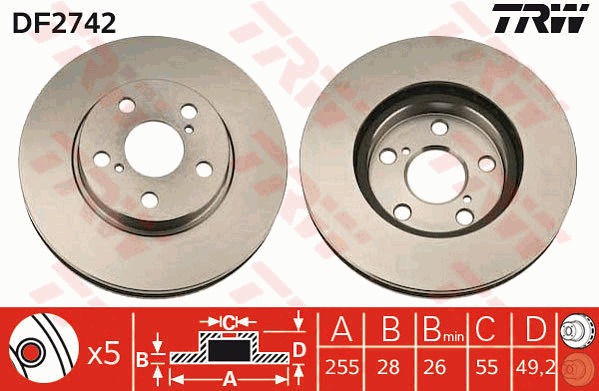 Тормозной диск BOSCH арт. DF2742