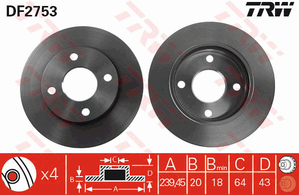 Гальмівний диск BREMBO арт. DF2753