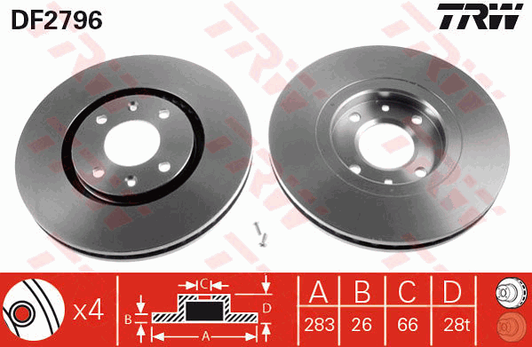 Гальмівний диск BREMBO арт. DF2796