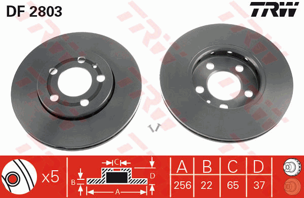 Тормозной диск WOKING арт. DF2803