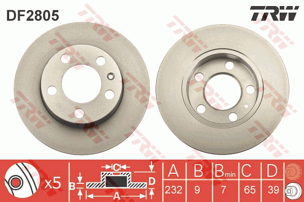 Тормозной диск ATE арт. DF2805