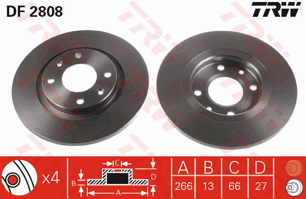 Тормозной диск BREMBO арт. DF2808