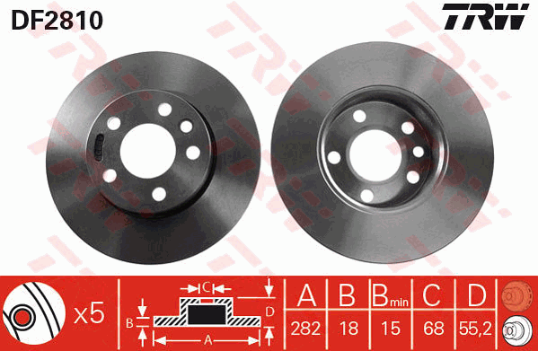 Тормозной диск BREMBO арт. DF2810