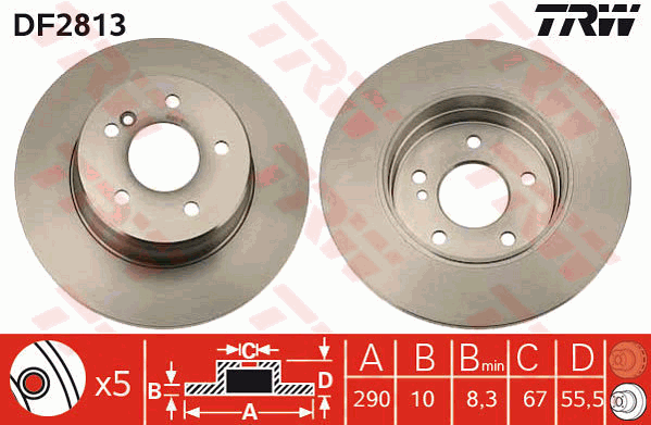 Тормозной диск ZIMMERMANN арт. DF2813