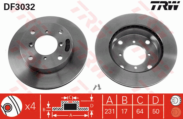 Тормозной диск BOSCH арт. DF3032