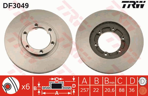 Тормозной диск ABE арт. DF3049