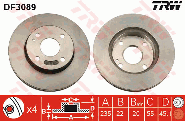 Тормозной диск REMSA арт. DF3089