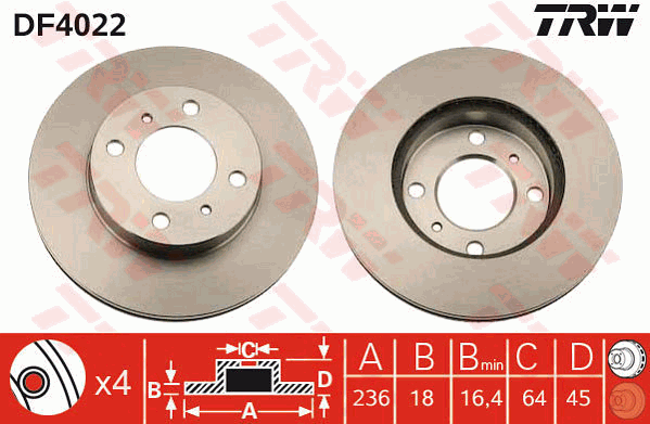 Гальмівний диск FEBI BILSTEIN арт. DF4022