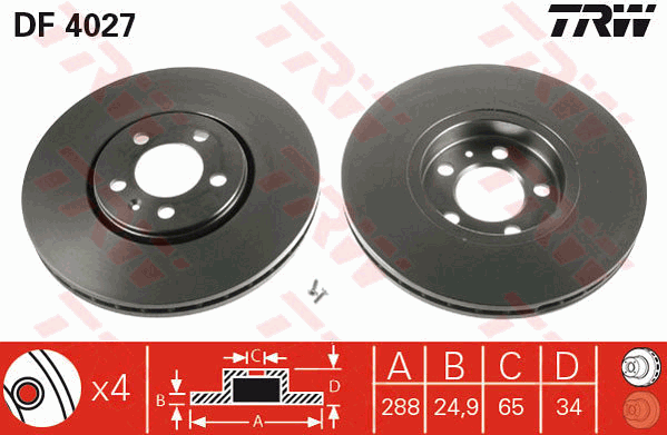 Тормозной диск  арт. DF4027