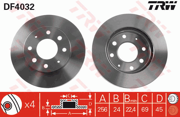 Тормозной диск BOSCH арт. DF4032