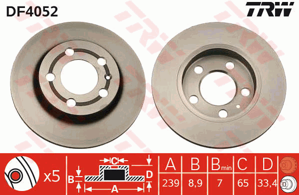 Тормозной диск FERODO арт. DF4052