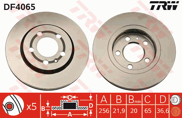 Тормозной диск BOSCH арт. DF4065