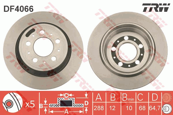 Гальмівний диск BREMBO арт. DF4066