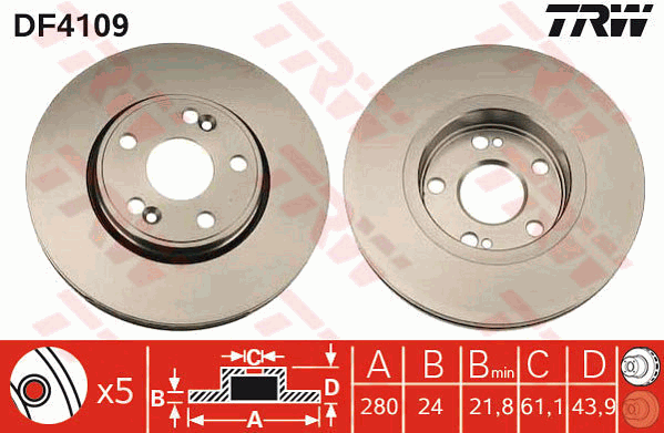 Тормозной диск A.B.S. арт. DF4109