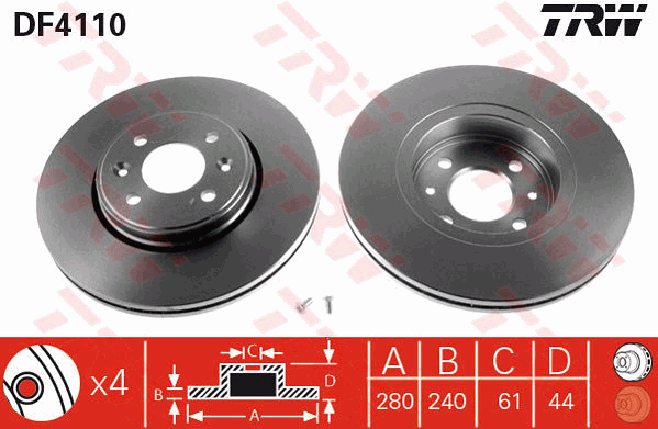 Тормозной диск A.B.S. арт. DF4110