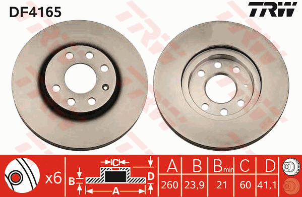 Тормозной диск  арт. DF4165