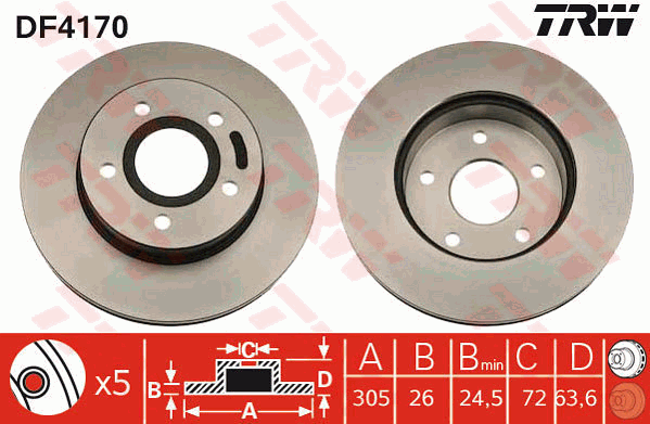 Тормозной диск FERODO арт. DF4170