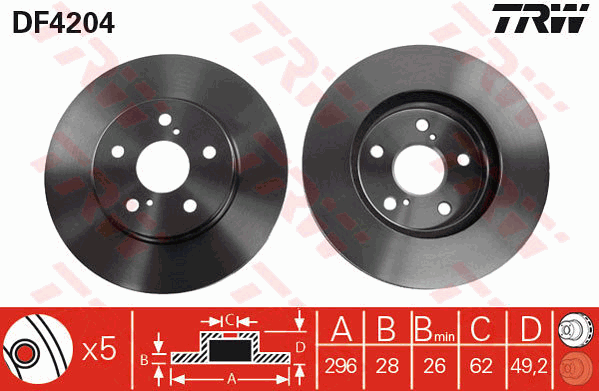 Тормозной диск BOSCH арт. DF4204