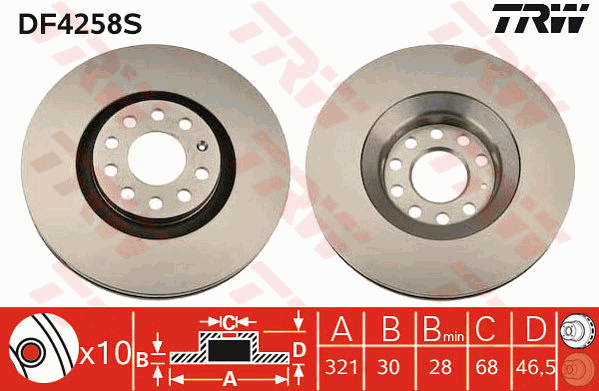 Тормозной диск  арт. DF4258S