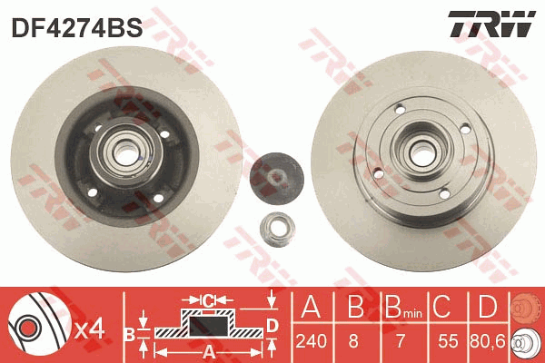 Тормозной диск LPR арт. DF4274BS