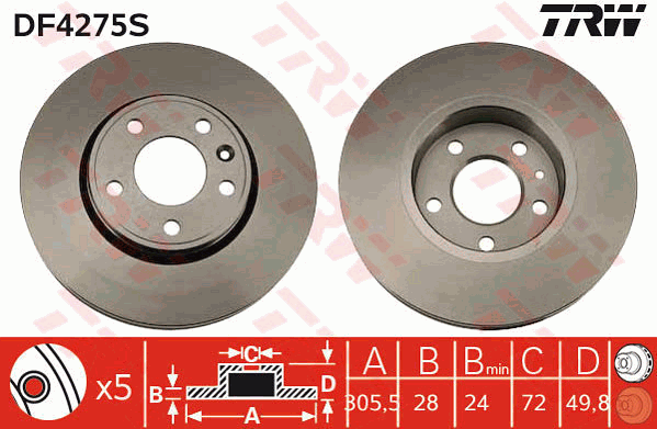Тормозной диск MEYLE арт. DF4275S