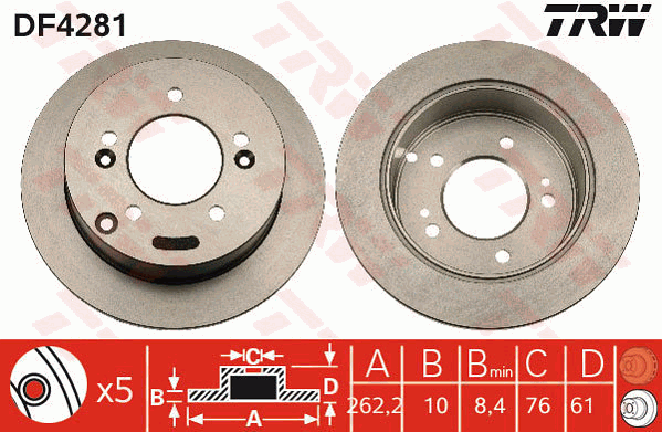 Тормозной диск HYUNDAI арт. DF4281