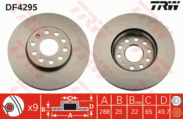 Тормозной диск BREMBO арт. DF4295