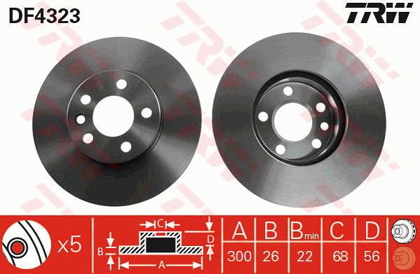 Тормозной диск BOSCH арт. DF4323