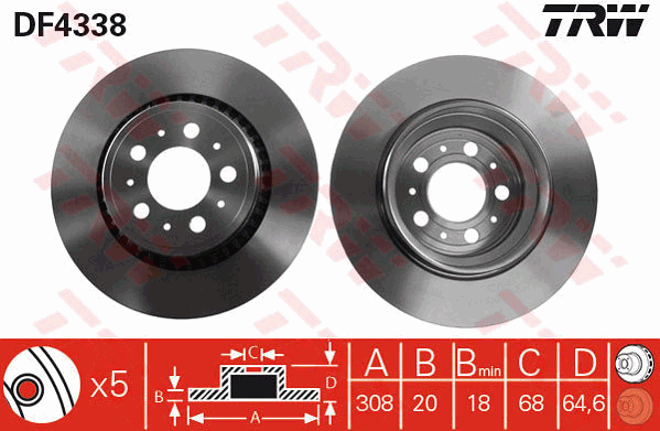 Тормозной диск BREMBO арт. DF4338