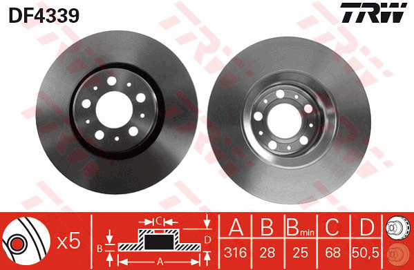 Тормозной диск MEYLE арт. DF4339
