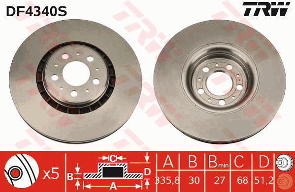 Тормозной диск BREMBO арт. DF4340S