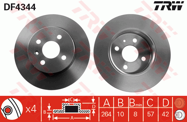 Тормозной диск BOSCH арт. DF4344