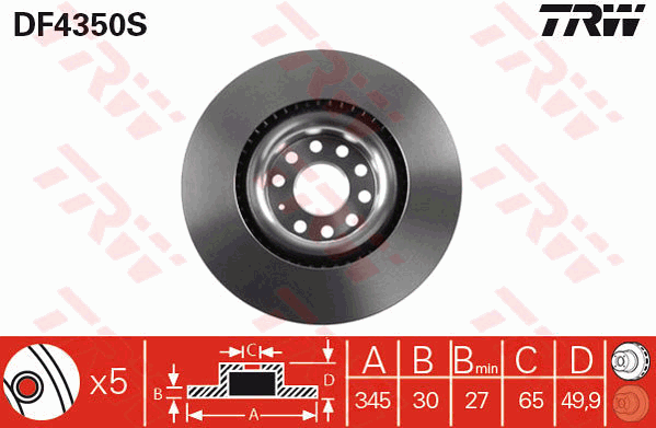 Тормозной диск ABE арт. DF4350S