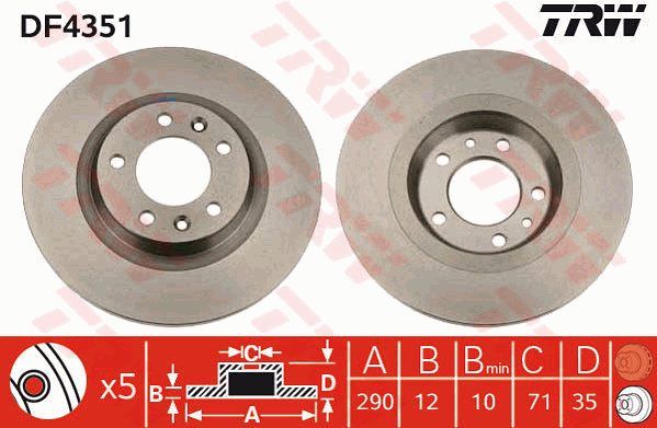 Тормозной диск BREMBO арт. DF4351